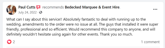 Bedecked-marquee-hire-review-5-star